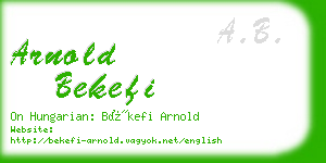 arnold bekefi business card